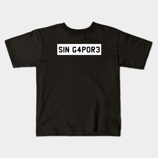 Singapore car license plate Kids T-Shirt by Travellers